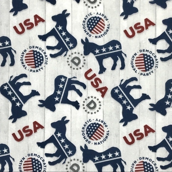 DNC Democrat Donkeys Cotton Face Mask -Filter Pocket-Pleated-Nose Wire - Picture 2 of 6